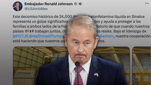 Ronald Johnson destaca histórico decomiso de metanfetamina líquida en Sinaloa
