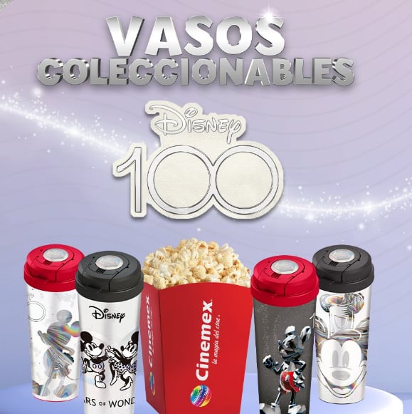 Vasos coleccionables de Disney en Cinemex