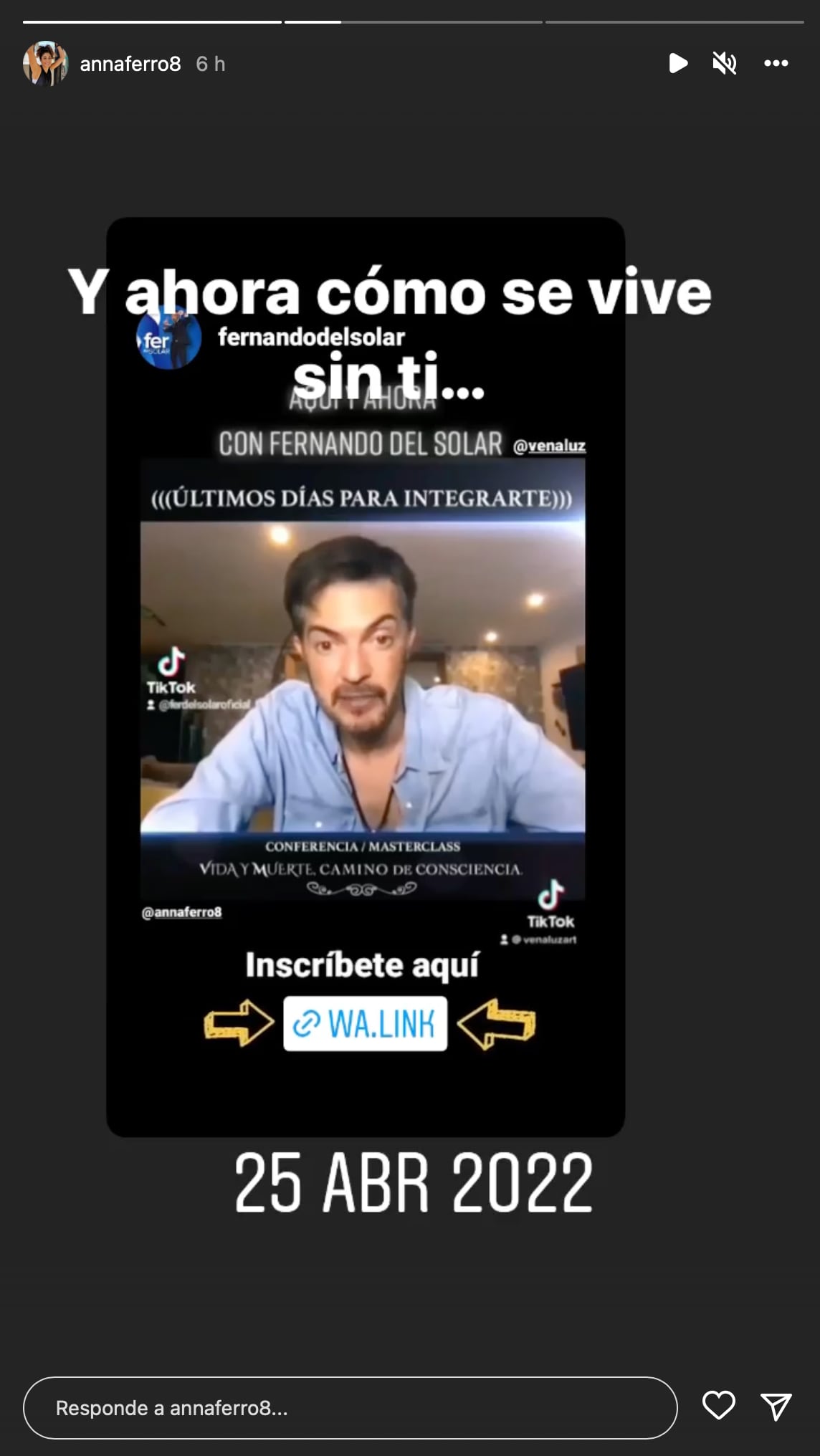 Anna Ferro rompe el silencio sobre la muerte de Fernando Del Solar