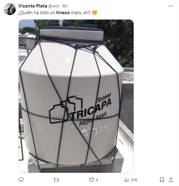 Memes de tinacos amarrados y con nombre del dueño inundan X
