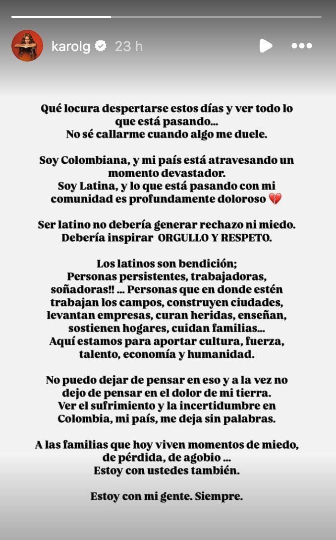 Karol G en Instagram