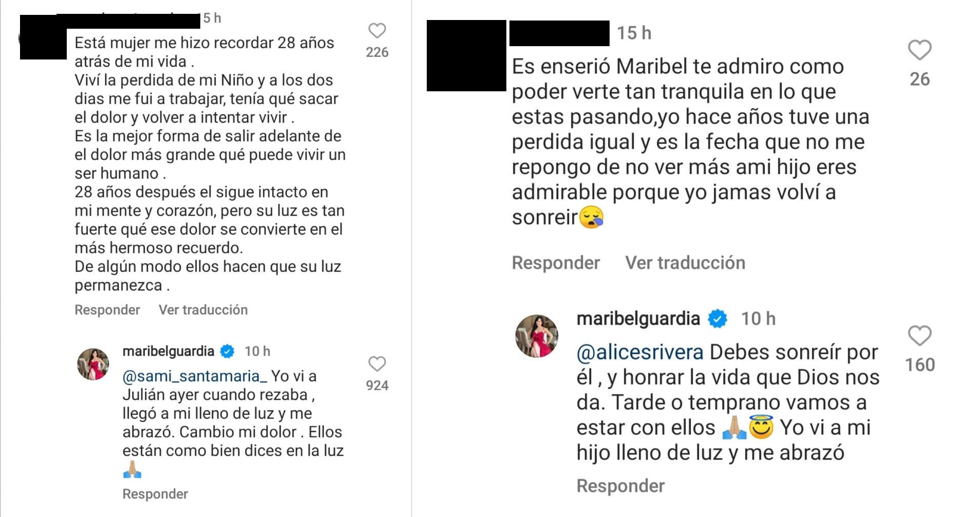 Maribel Guardia comparte que ha sentido a Julián Figueroa