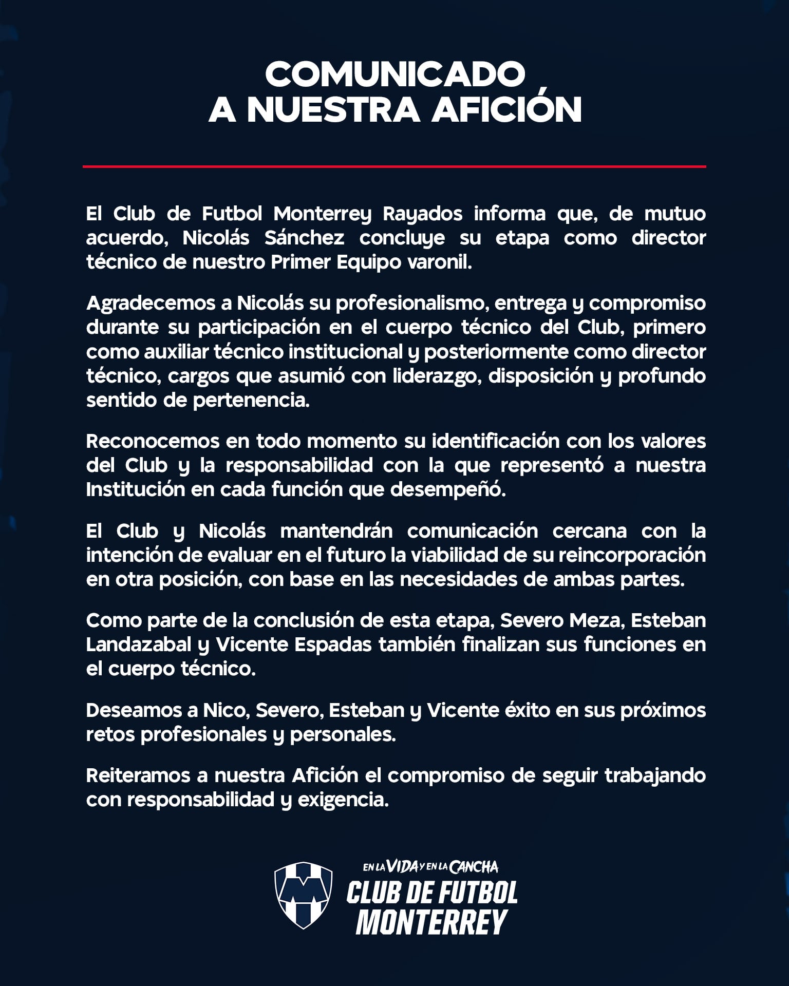 Nicolás Sánchez se va de Rayados… y no será el único