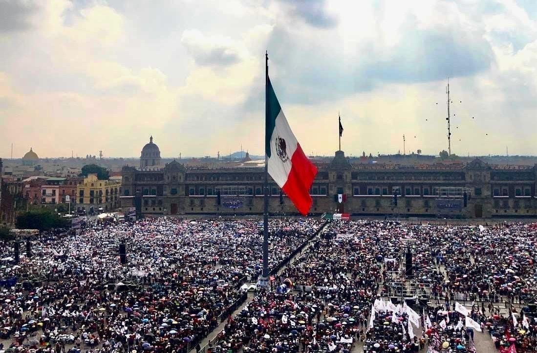 Así luce el Zócalo de la CDMX con el sexto y último informe de gobierno de AMLO