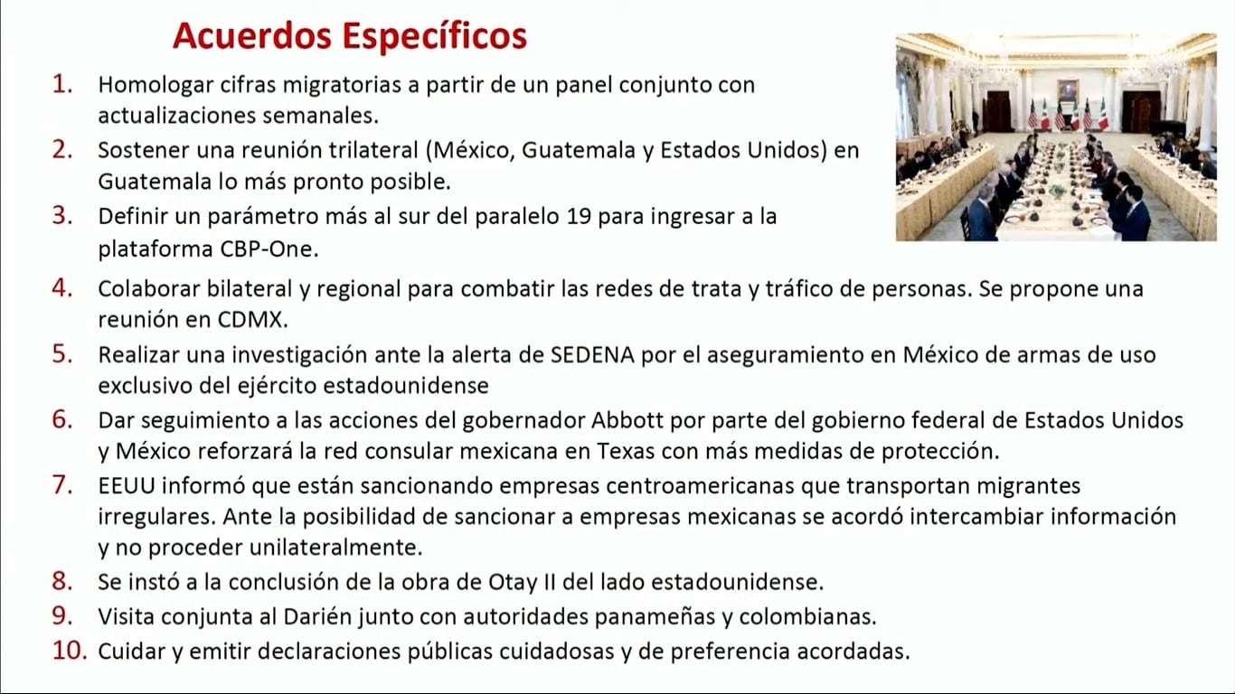 Acuerdos políticos tras reunión de alto nivel México-Estados Unidos
