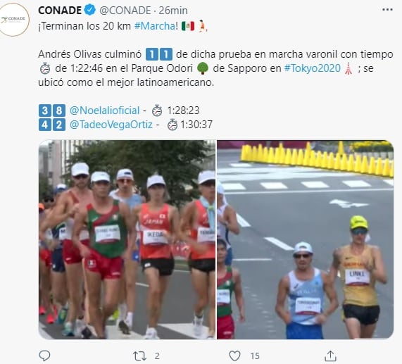 Desempeño de México en la marcha olímpica