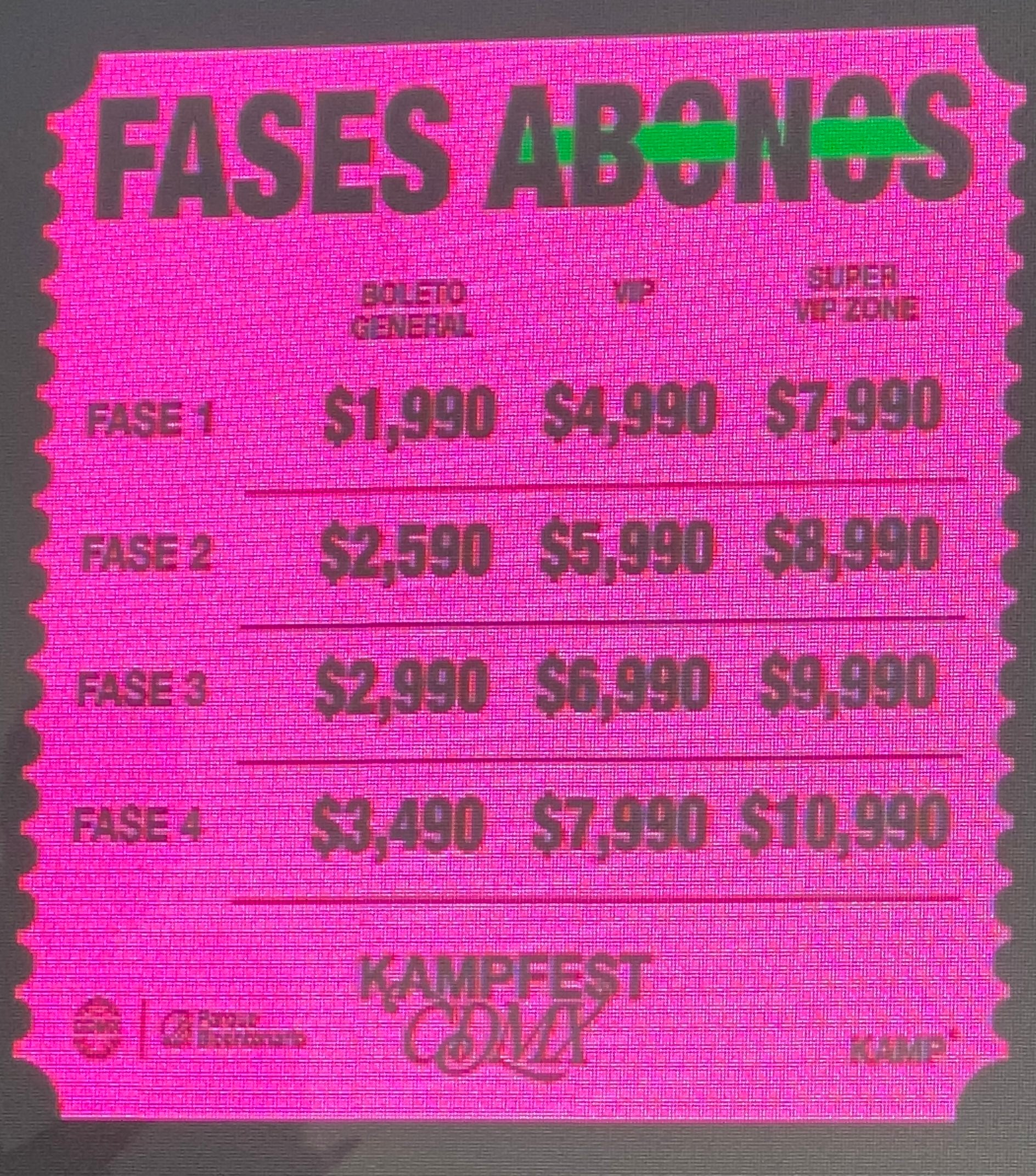 Precio de los boletos del Kamp Fest CDMX