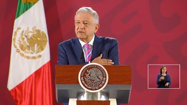 El presidente AMLO en su conferencia mañanera.