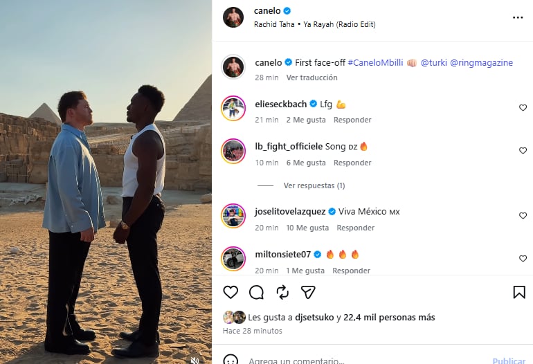 Canelo compartió su primer cara a cara con Mbilli
