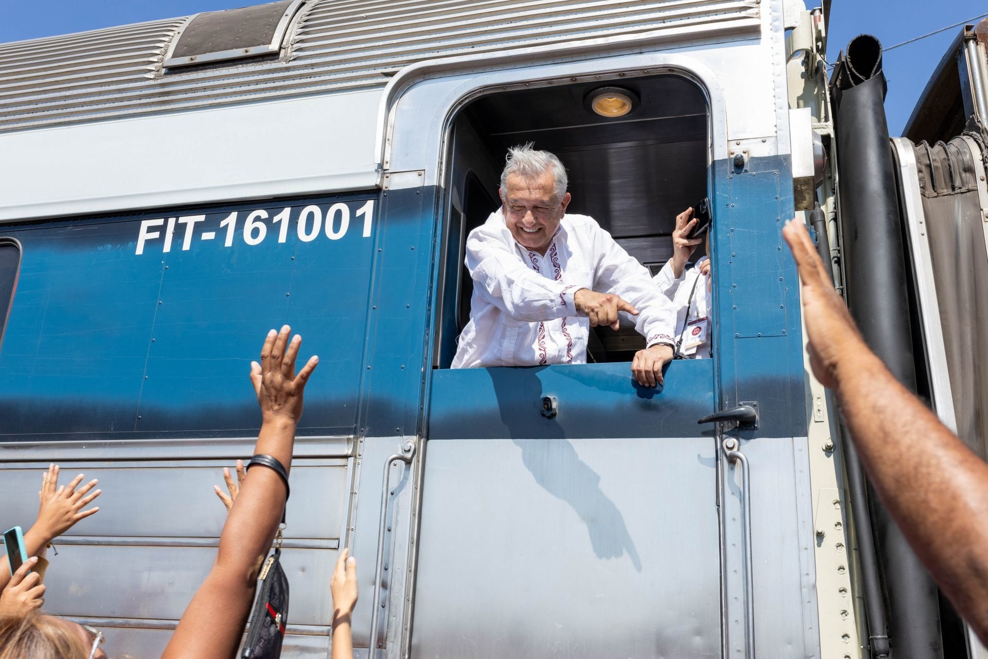El presidente Andrés Manuel López Obrador en la inauguración del Ferrocarril Interoceánico de Pasajeros