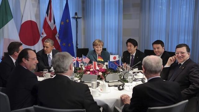 (EFE) Líderes del G7 determinaron la expulsión de Rusia del G8 luego de que reafirmara su intención de anexarse Crimea