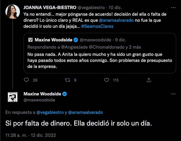 Joanna Vega Biestro defiende a Ana María Alvarado