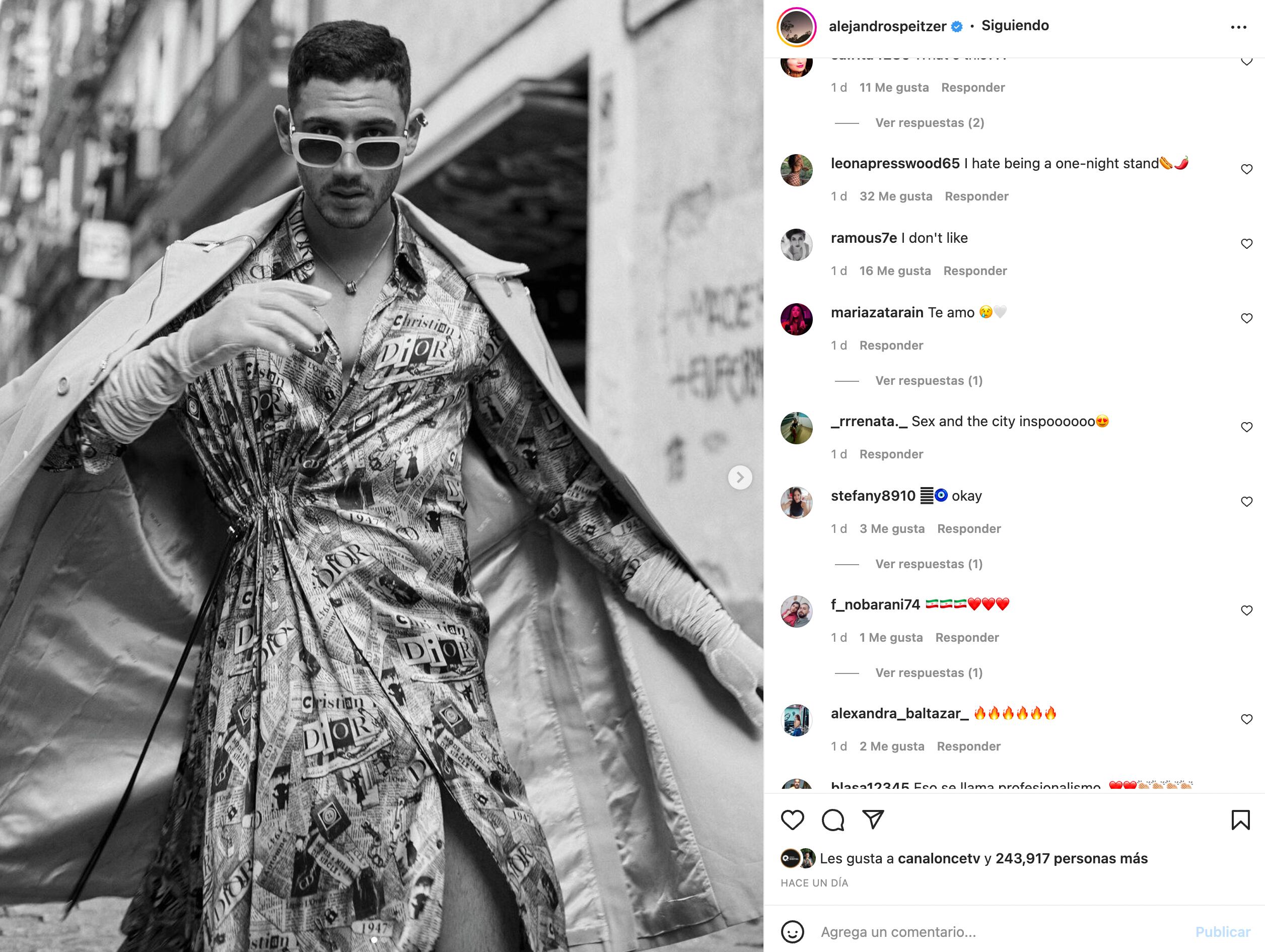 Alejandro Speitzer usó un vestido de Dior