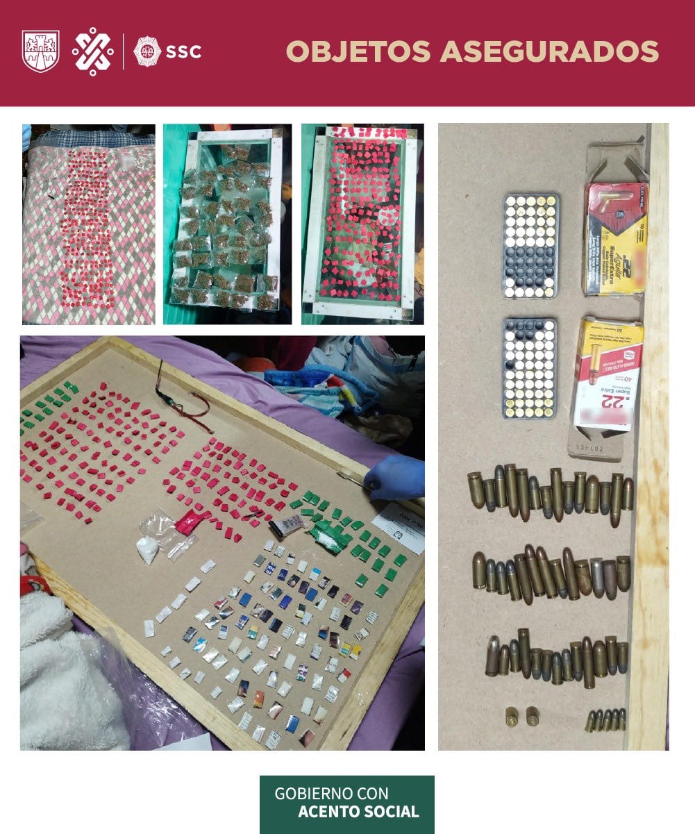 Objetos asegurados durante los cateos realizados en Iztapalapa