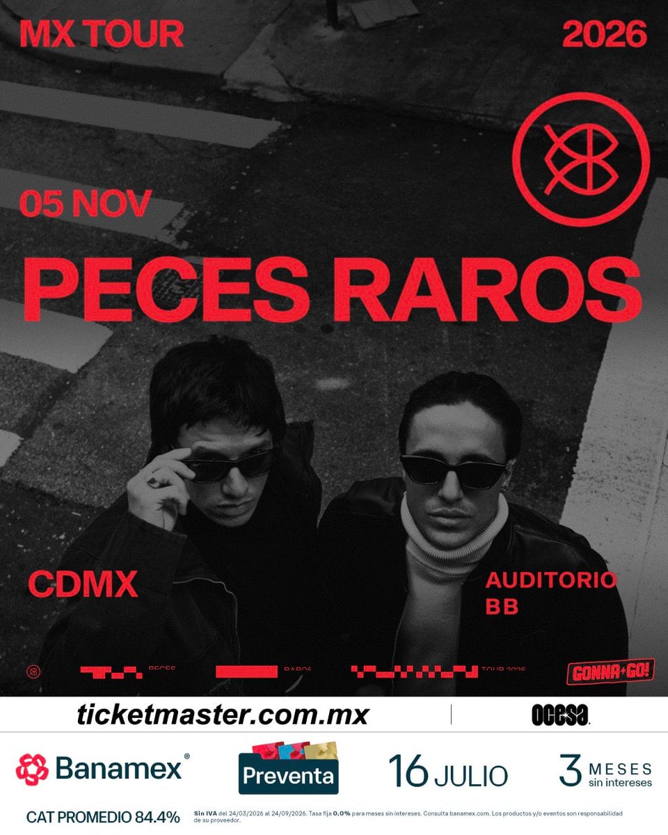Peces Raros llega al Auditorio BB: fecha, preventa y boletos en CDMX