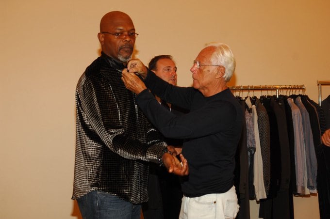 Samuel L. Jackson le dice adiós a Giorgio Armani