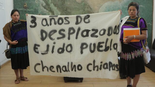 Mujeres desplazadas del Ejido Puebla en Chiapas.