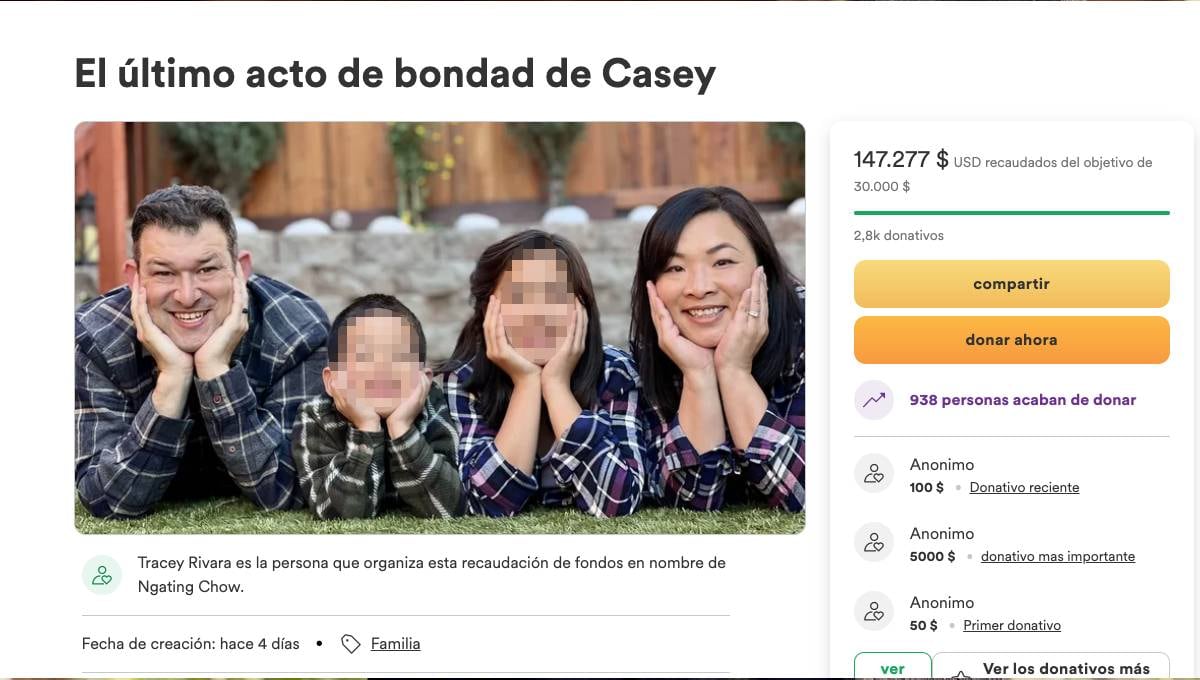 GoFundMe para apoyar a familia de Casey Rivara