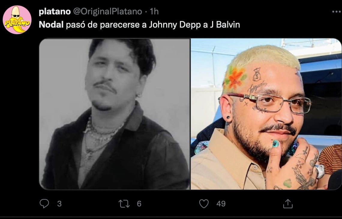 ¿J Balvin? Se burlan de Christian Nodal por su nuevo look