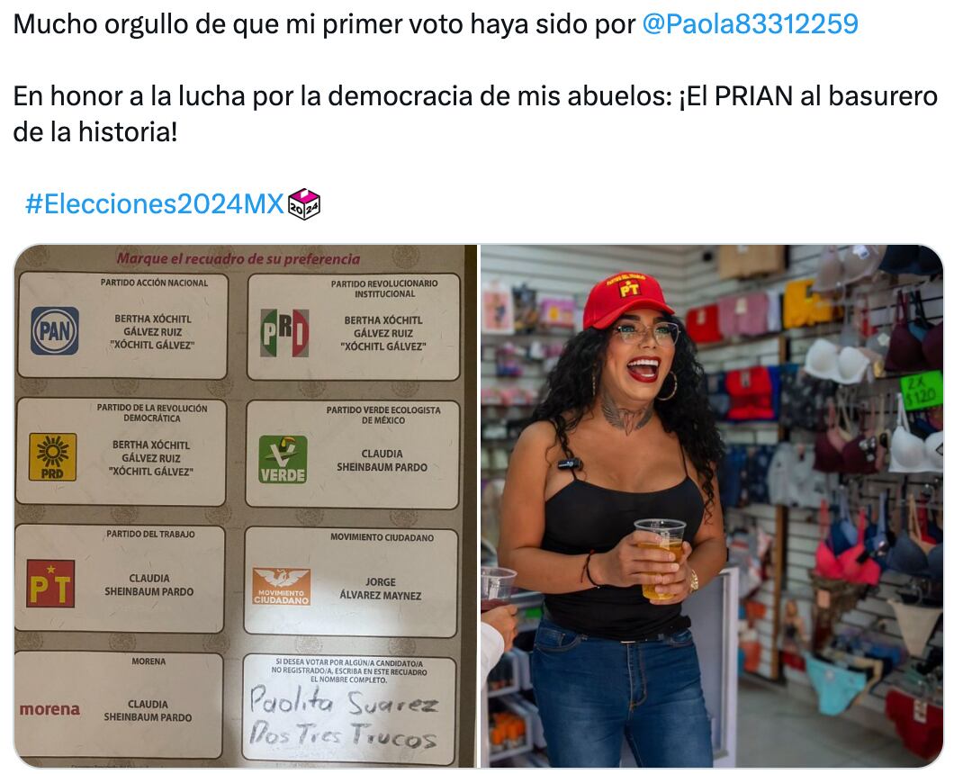 Fans de Votos Paolita Suárez presumen su voto en las elecciones Guanajuato 2024