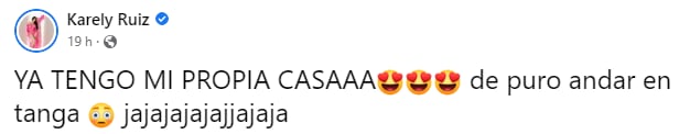 Karely Ruiz presume que ya tiene su propia casa.