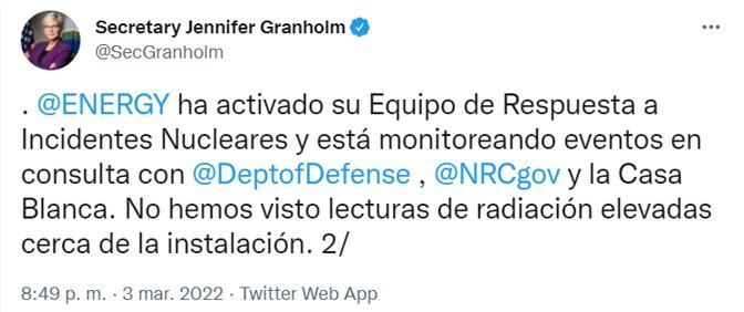 Tuit de Jennifer Granholm