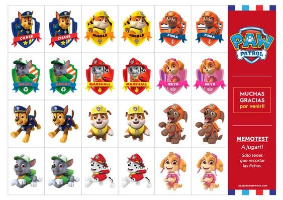 Paw Patrol memorama