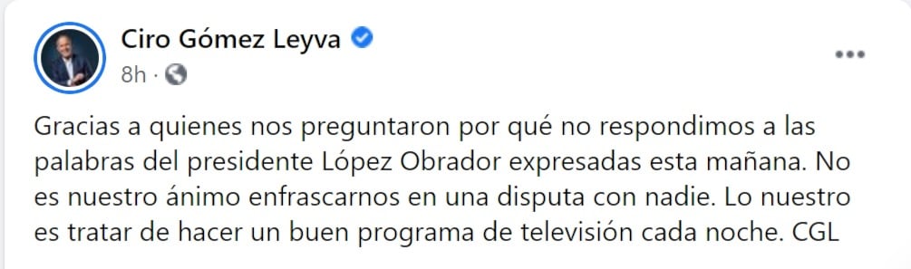 Ciro Gómez Leyva sobre señalamientos de AMLO