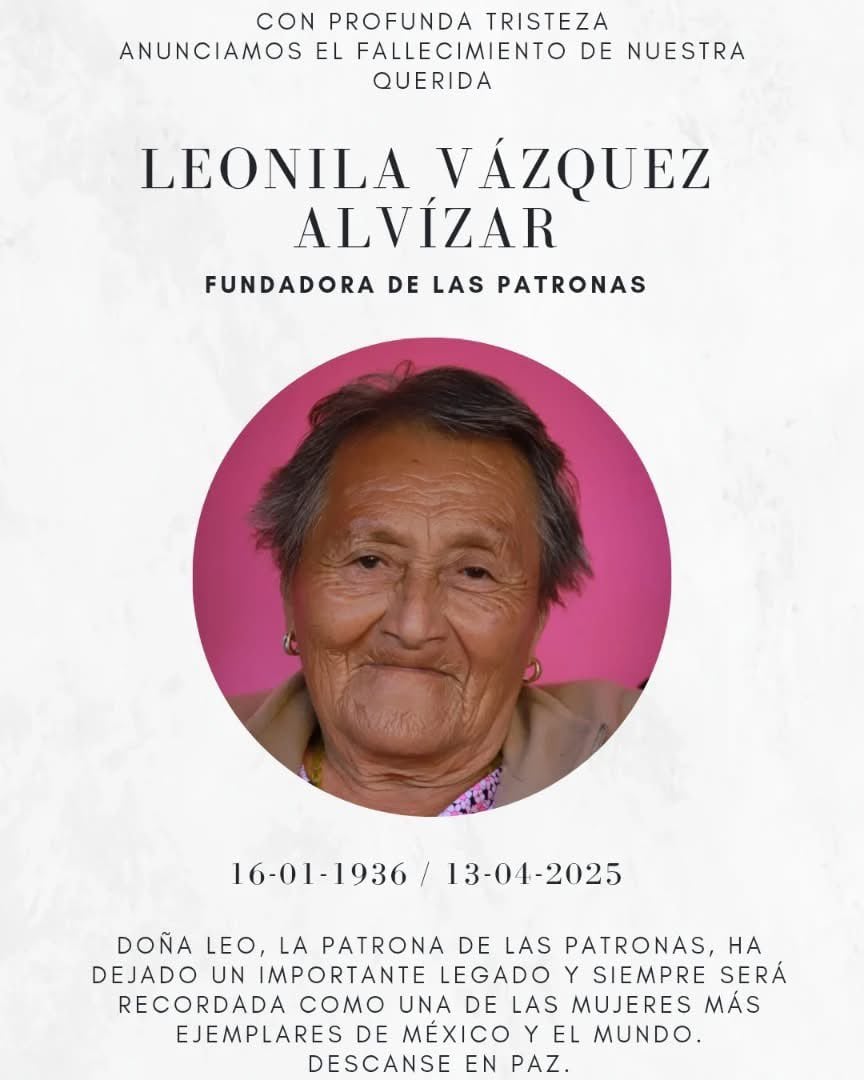 Leonila Vázquez Alvízar, fundadora de Las Patronas murió