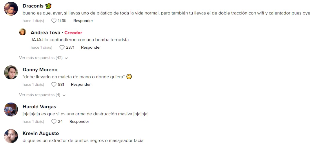 Reacciones a la joven que narra por qué no es buena idea llevar un consolador en la maleta de viaje