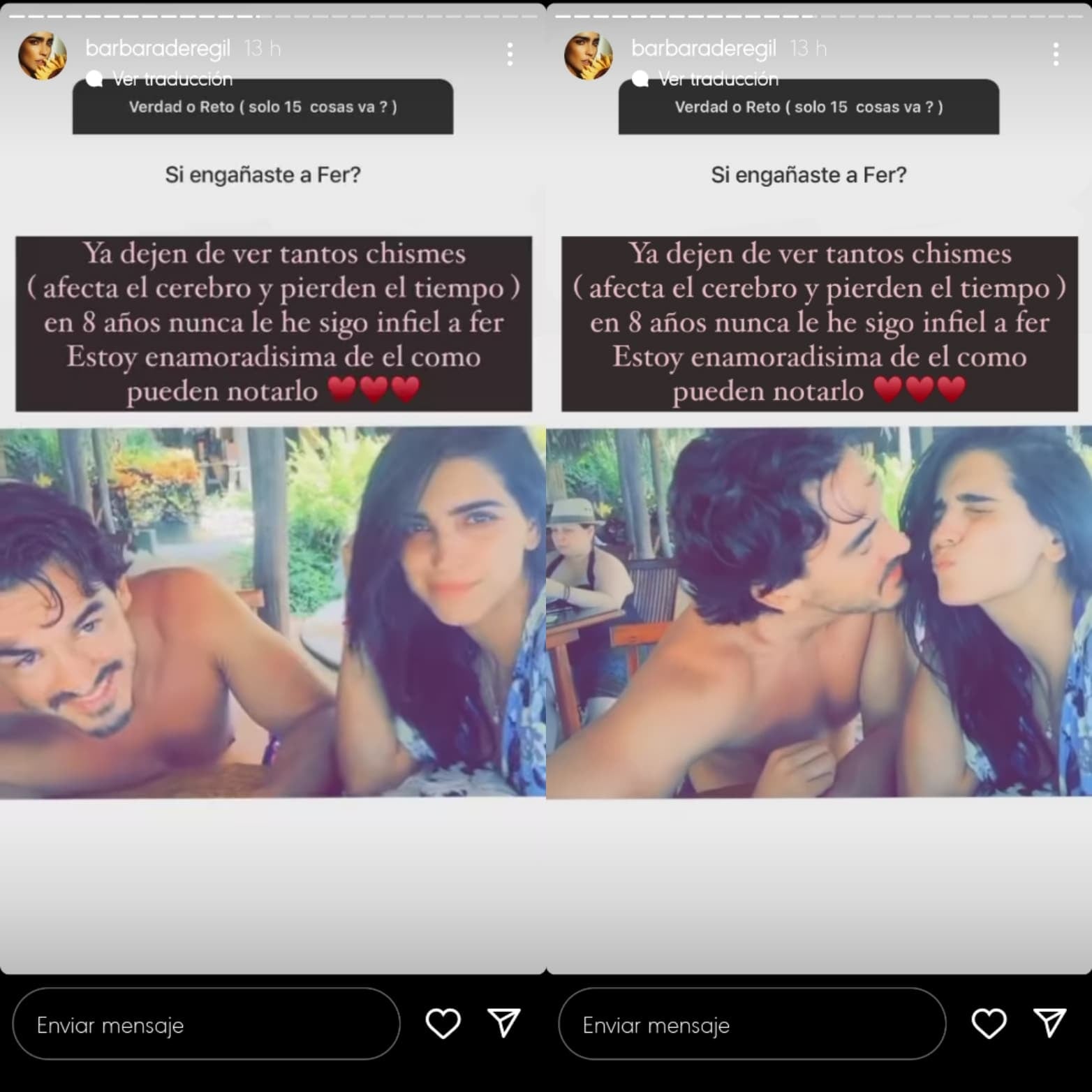 Bárbara de Regil demuestra que no le fue infiel a Fernando Schoenwald.