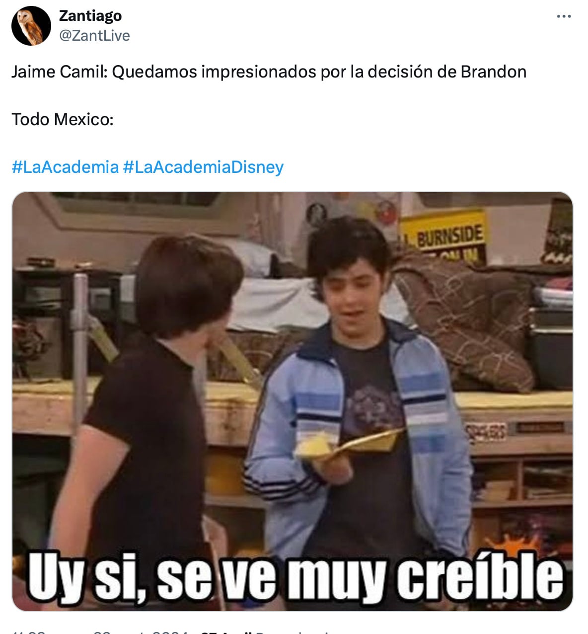 Jaime Camil actuó terrible la salida “sorpresa” de Brandon Valenzuela de La Academia 2024 y los memes lo saben