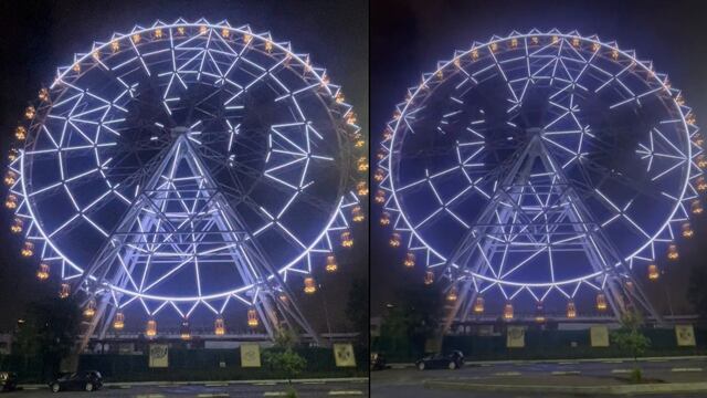 Parque Aztlán CDMX o ¿CDWX? Exhiben el terrible error al encender la gigantesca rueda de la fortuna