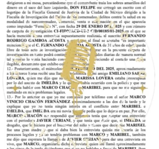 Denuncia contra Marco Chacón