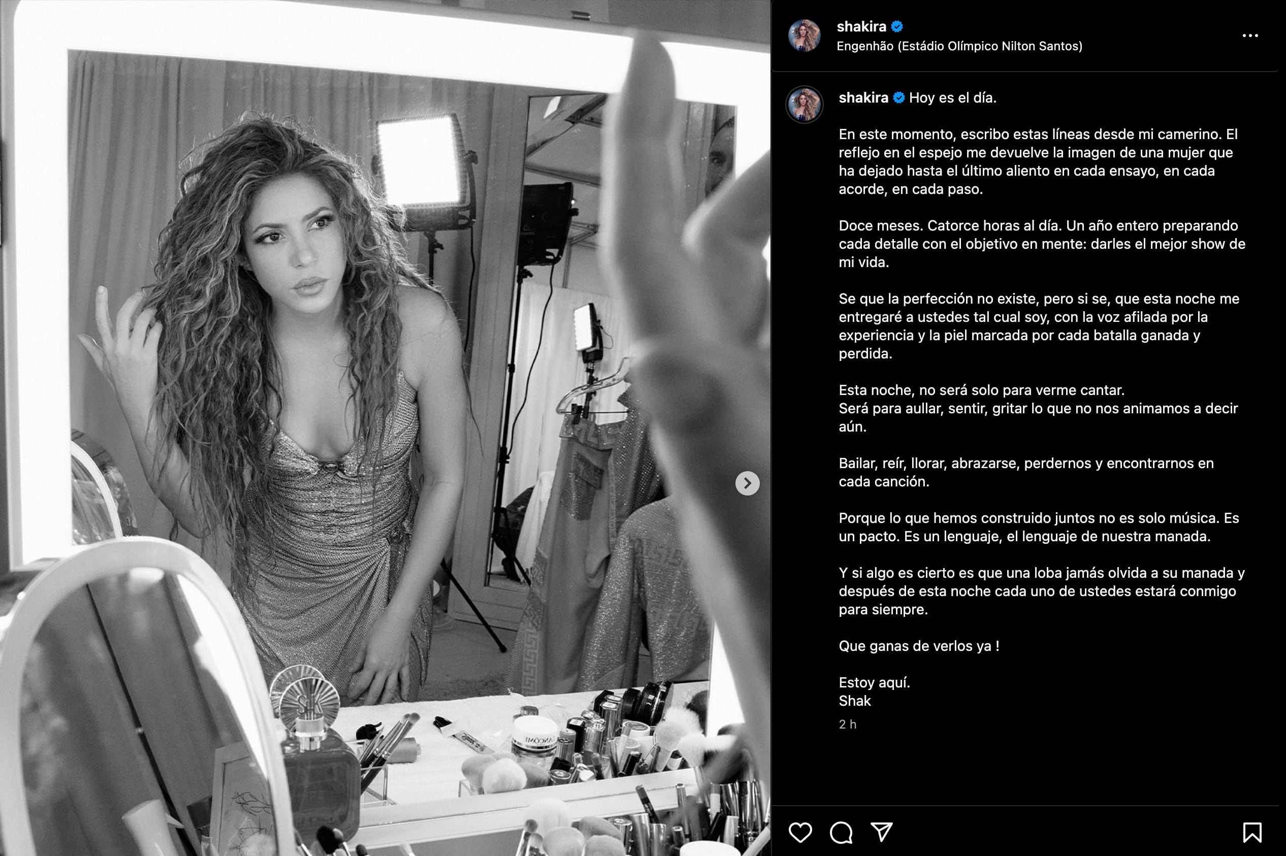 Shakira comparte un emotivo mensaje tras el inicio de su gira "Las Mujeres Ya No Lloran World Tour"
