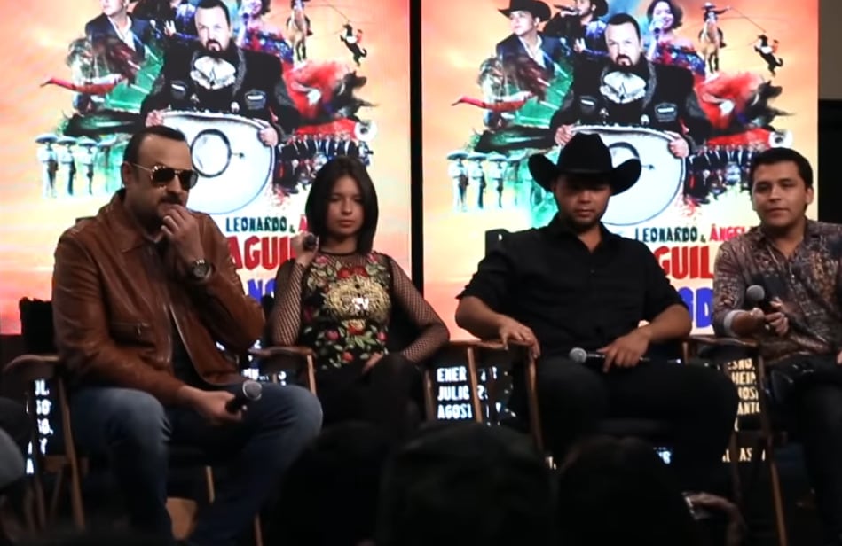 Pepe Aguilar, Ángela Aguilar, Leonardo Aguilar y Christian Nodal.