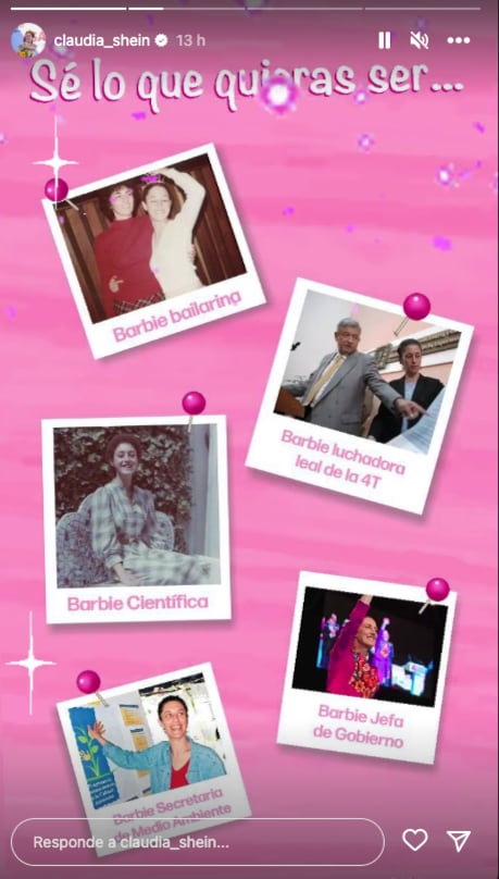 Claudia Sheinbaum se sube al tren de Barbie