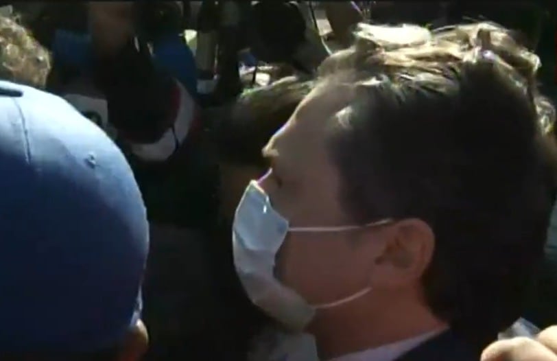 Emilio Lozoya llegando al Reclusorio Norte