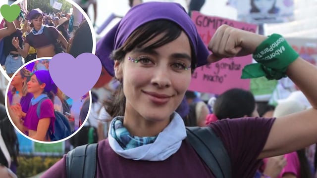 Esmeralda Pimentel en la marcha del 8 de marzo por el Día Internacional de la Mujer.