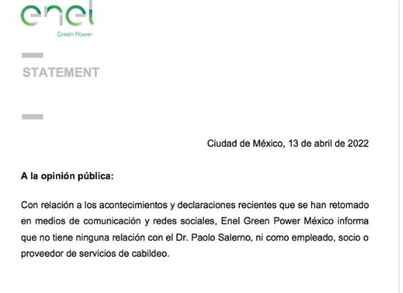 Comunicado Enel