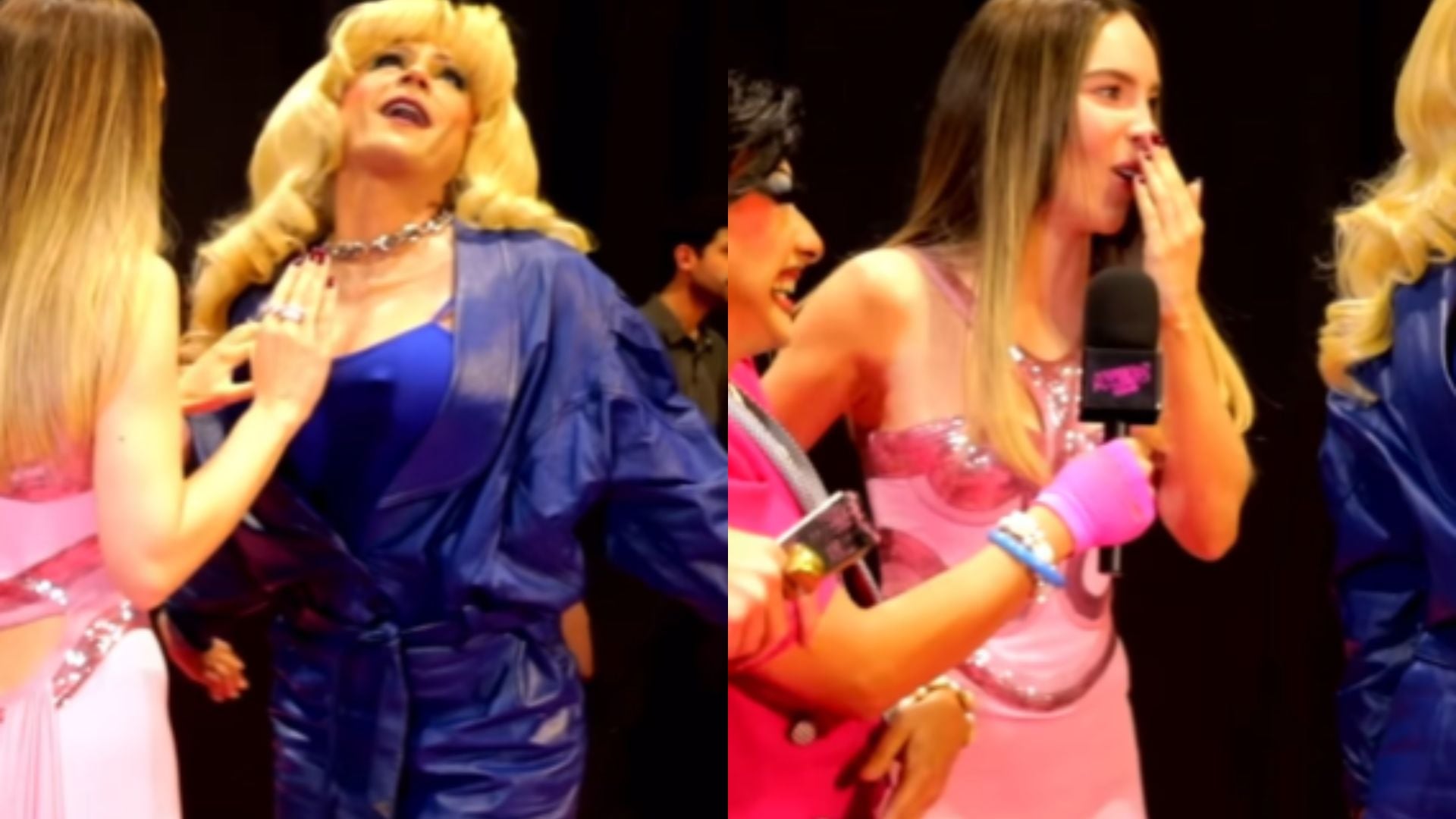 VIDEO: Cachan a Belinda ‘manoseando’ en la premier de Mentiras, La Serie, sin saber que estaban en vivo