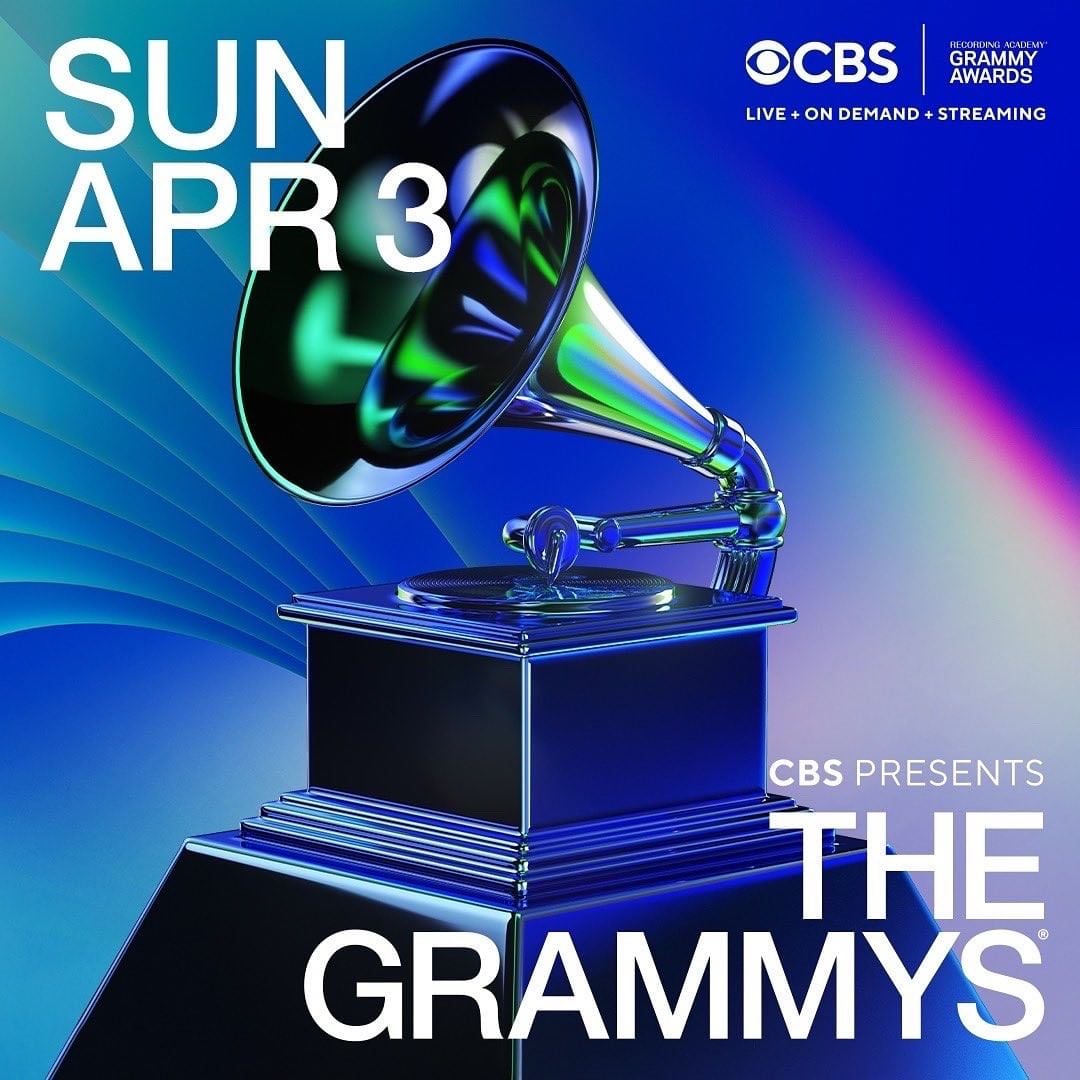 Cartel con la nueva fecha de los premios Grammy 2022