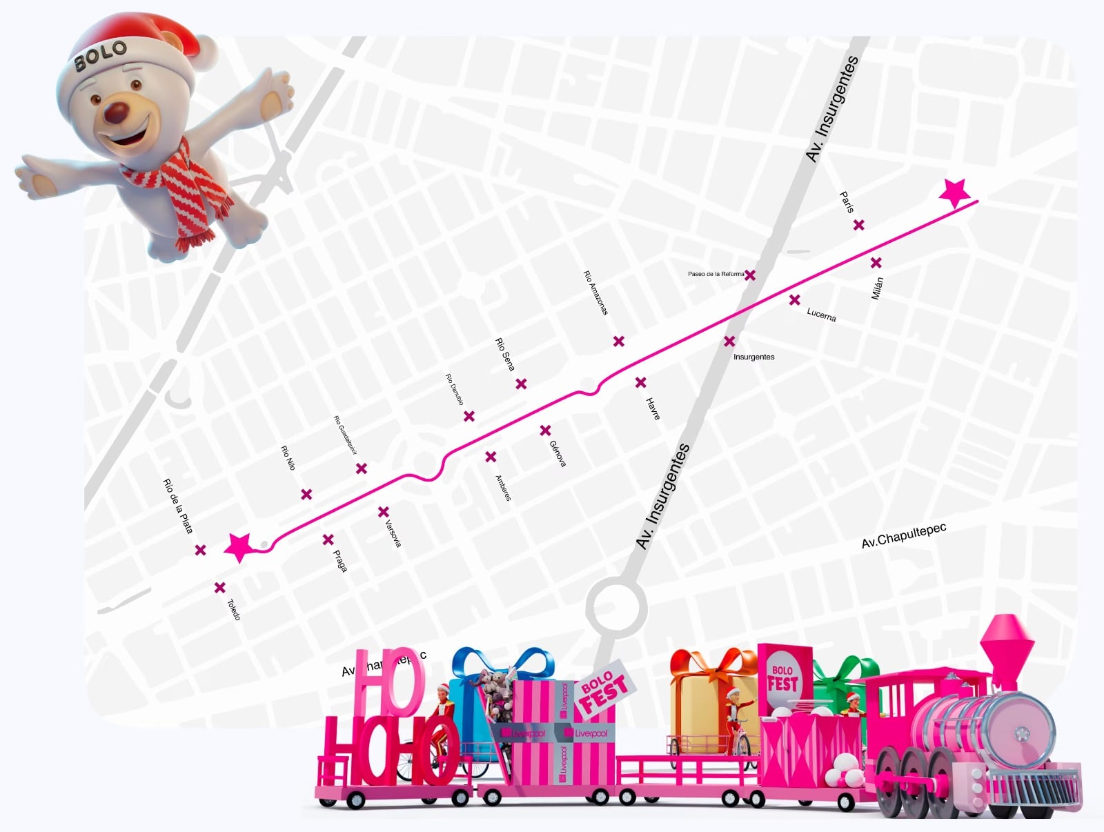 Recorrido del Bolo Fest 2023 de Liverpool en CDMX
