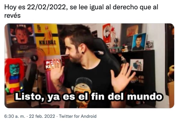 Meme por la fecha capicúa 22022022