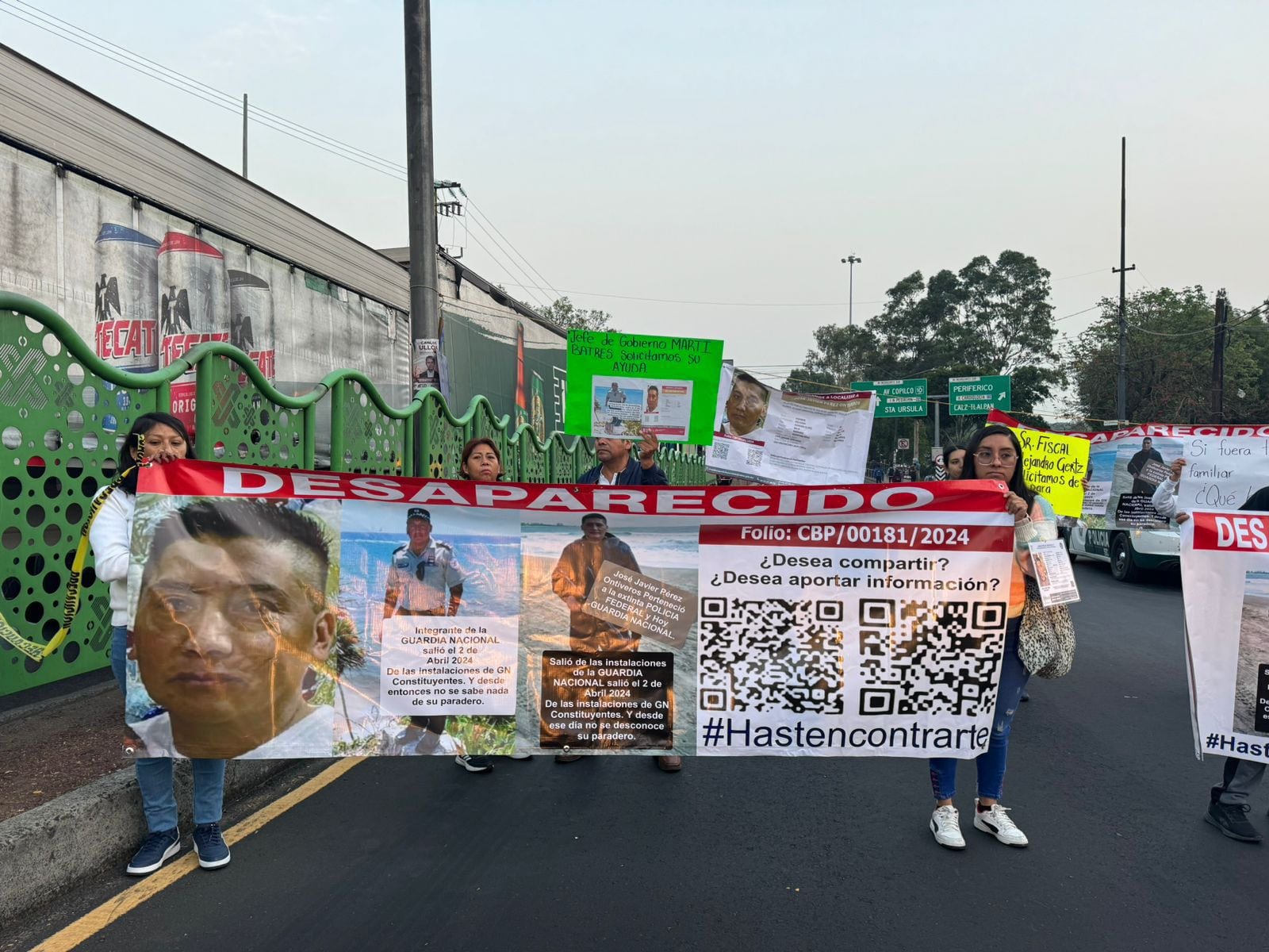 Arman bloqueo en Viaducto Tlalpan por desaparición de José Javier Pérez Ontiveros