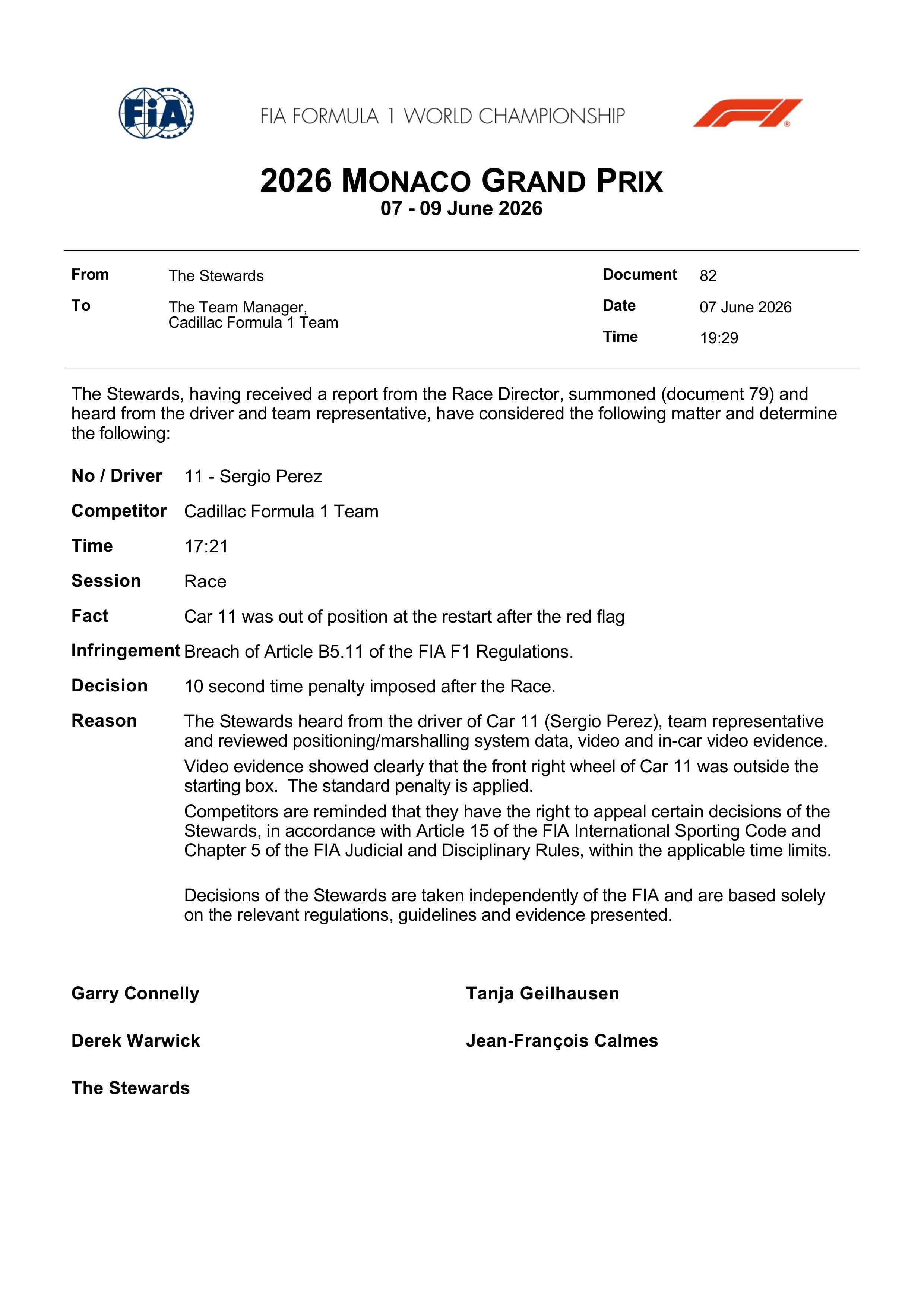 Checo Pérez es penalizado