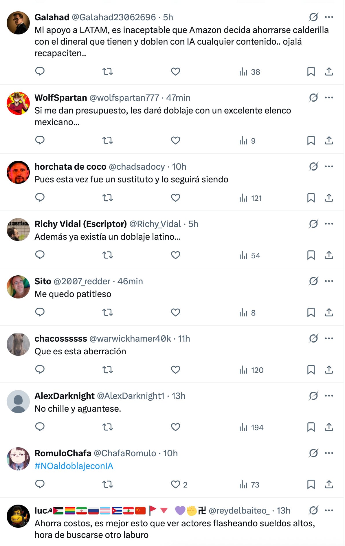 Quejas del doblaje con IA de Amazon