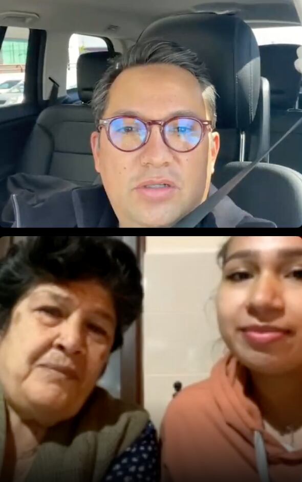 Jorge Juárez, Natalia y su nieta en videollamada
