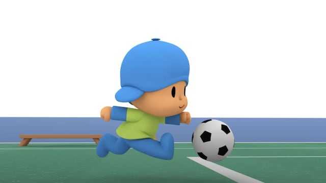 Pocoyó jugando fútbol