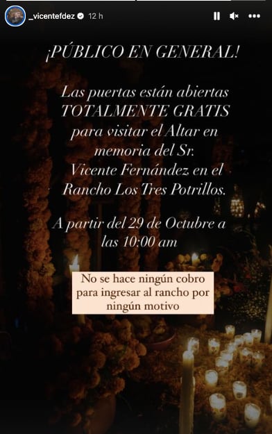 Invitación al altar de Vicente Fernández